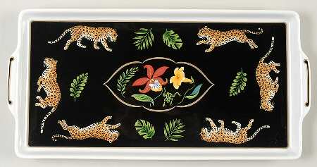 Jaguar Jungle Rectangular Tray by Lynn Chase