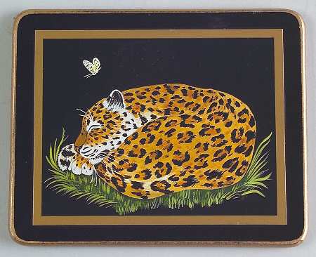 Jaguar Jungle Wood Coaster by Lynn Chase