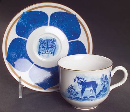 Leopard Lazuli Flat Cup & Saucer Set