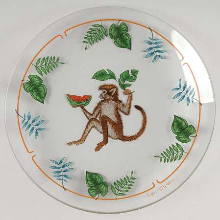 Monkey Business Glassware Dessert Plate
