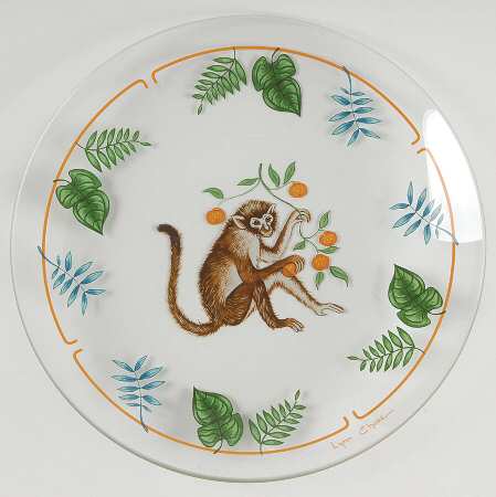 Monkey Business Glassware Dessert Plate