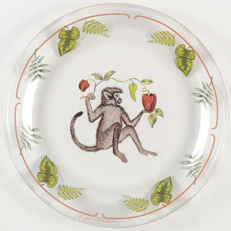Monkey Business Glassware Dessert Plate