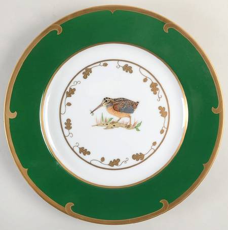 Winter Game Birds Green Service Plate (Charger)
