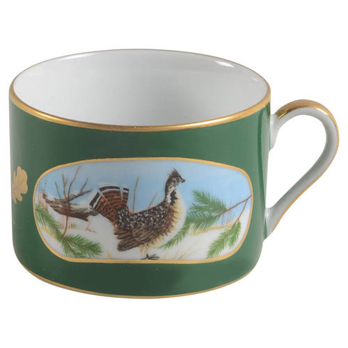 Winter Game Birds Green Flat Cup