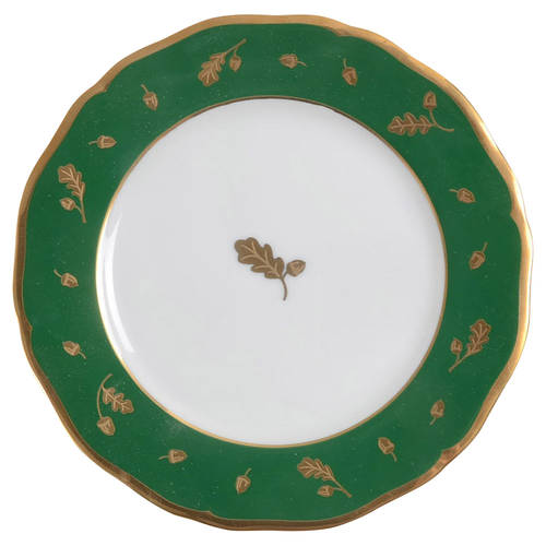 Winter Game Birds Green Bread & Butter Plate