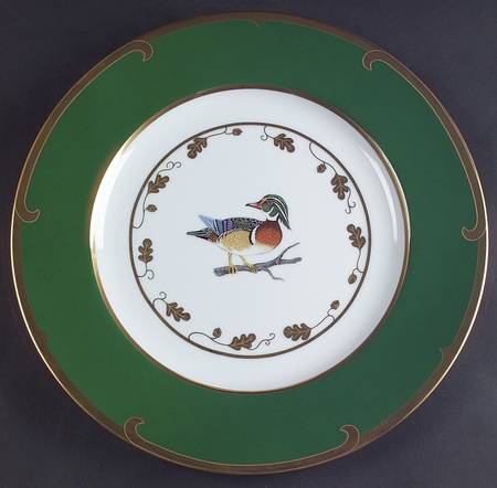 Winter Game Birds Green Service Plate (Charger)