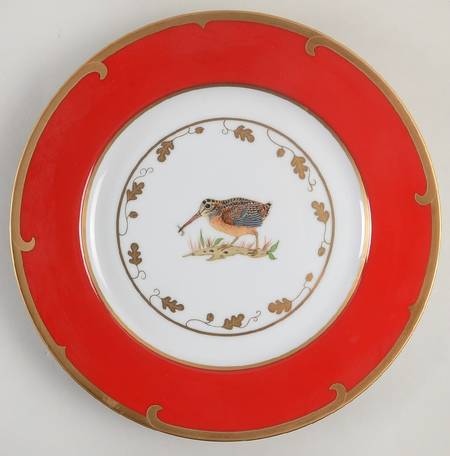 Winter Game Birds Red Accent Service Plate (Charger)