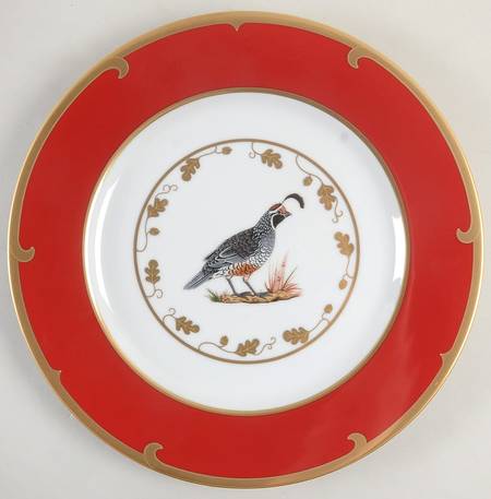 Winter Game Birds Red Accent Service Plate (Charger)
