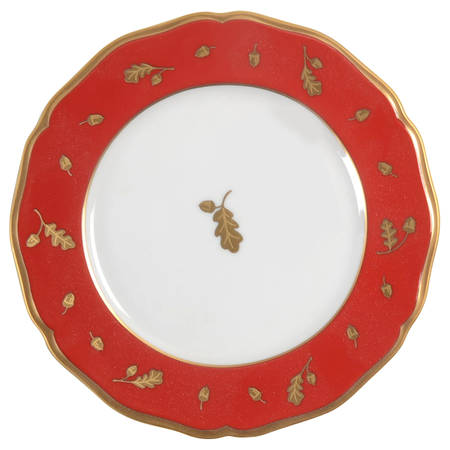 Winter Game Birds Red Bread & Butter Plate