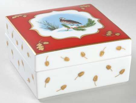 Winter Game Birds Red Cigarette Box & Lid