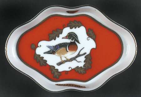 Winter Game Birds Red Small Leaf Dish
