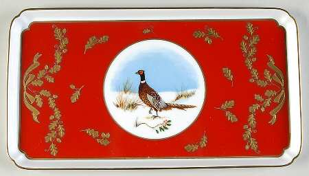 Winter Game Birds Red Large Sandwich Tray