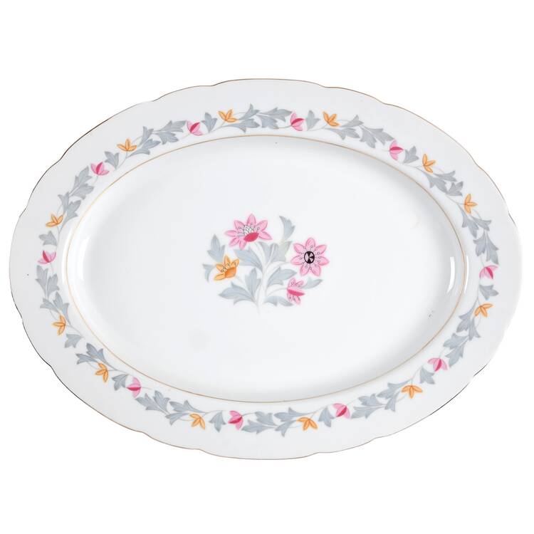 Spring Song 14" Oval Serving Platter by Crescent (Japan)