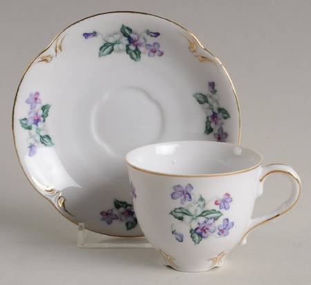 Viola Flat Demitasse Cup & Saucer Set