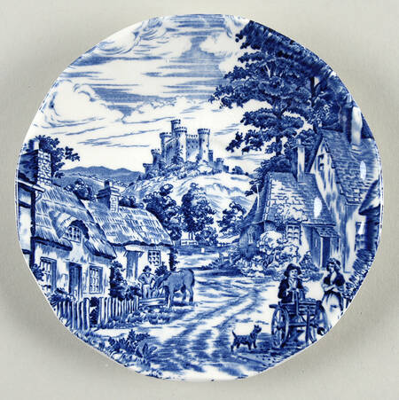 English Village Blue Saucer