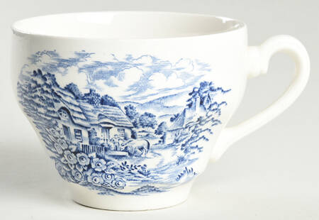 English Village Blue Flat Cup