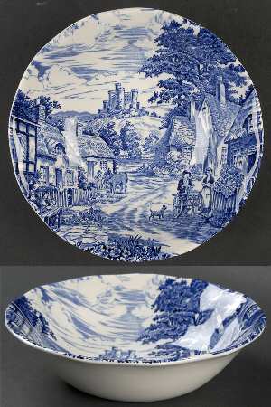 English Village Blue Coupe Cereal Bowl