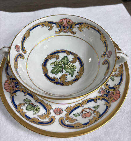 La Maison Du Prince Flat Cream Soup Bowl & Saucer Set