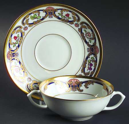 La Maison Du Prince Flat Cream Soup Bowl & Saucer Set