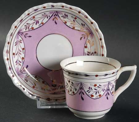 Ruskin (Pink) Flat Demitasse Cup & Saucer Set