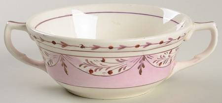 Ruskin (Pink) Flat Cream Soup Bowl