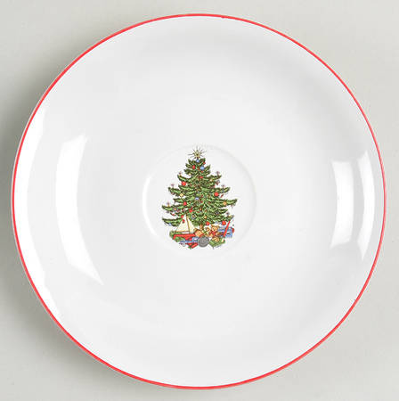 American Christmas Tree (White) Saucer for Flat Cup