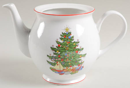 American Christmas Tree (White) Teapot No Lid
