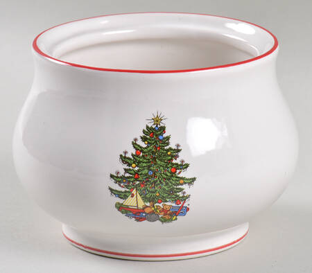 American Christmas Tree (White) Sugar Bowl No Lid