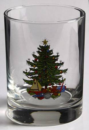 American Christmas Tree (White) 12 Oz Glassware Double Old Fashioned