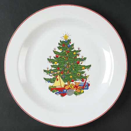 American Christmas Tree (White) 12" Chop Plate (Round Platter)