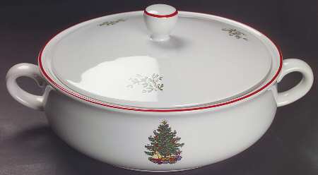 American Christmas Tree (White) Round Covered Vegetable