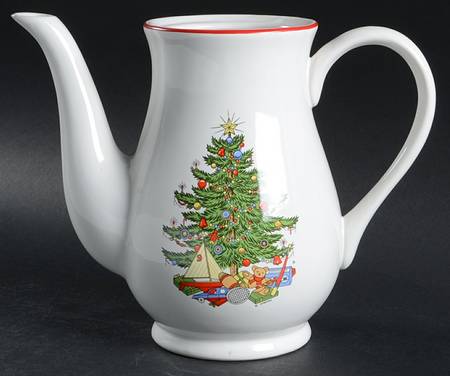 American Christmas Tree (White) Coffee Pot No Lid