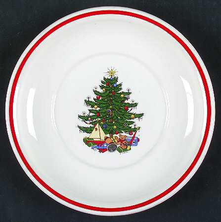 American Christmas Tree (Cream, Coupe) Underplate for Gravy Boat