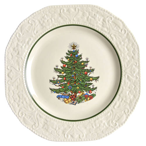 Dickens Embossed Christmas (Cream) Salad Plate