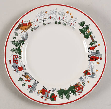 Family Christmas Bread & Butter Plate