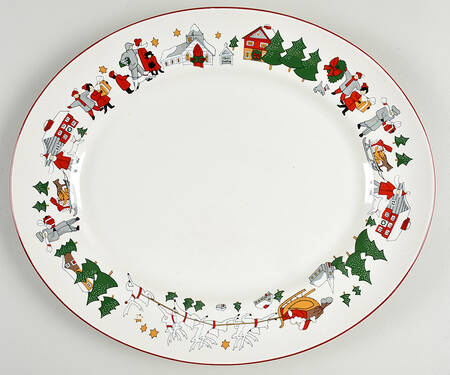 Family Christmas 13" Oval Serving Platter