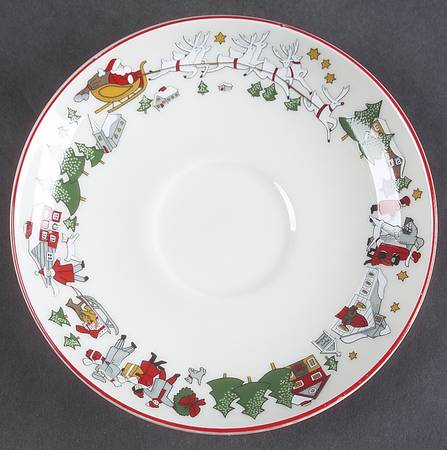 Family Christmas Saucer for Flat Cup