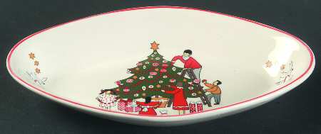 Family Christmas Silver Tray