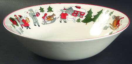 Family Christmas 8" Round Vegetable Bowl