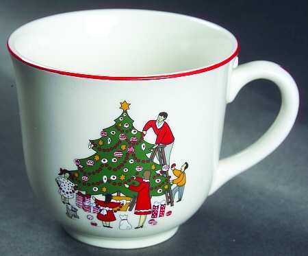 Family Christmas Flat Cup