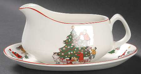 Family Christmas Gravy Boat & Underplate