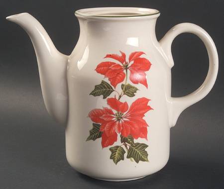 Poinsettia Coffee Pot No Lid