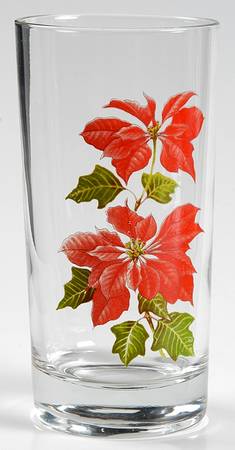 Poinsettia 12 Oz Glassware Tumbler