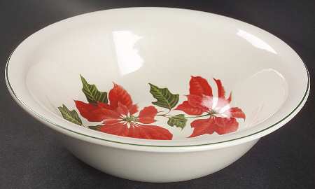 Poinsettia 9" Round Vegetable Bowl