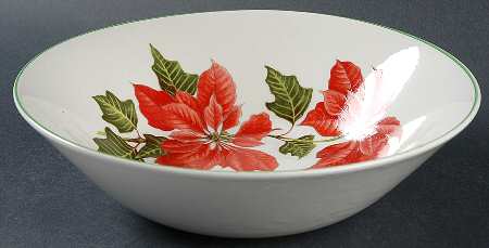 Poinsettia 8" Round Vegetable Bowl