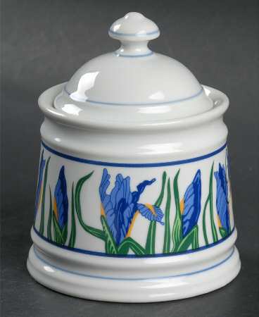 Dutch Iris Sugar Bowl & Lid