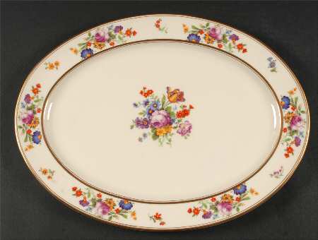 Floral Bouquet 14" Oval Serving Platter