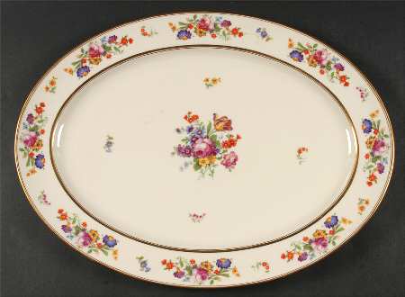 Floral Bouquet 17" Oval Serving Platter