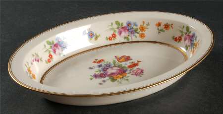 Floral Bouquet 8" Oval Vegetable Bowl