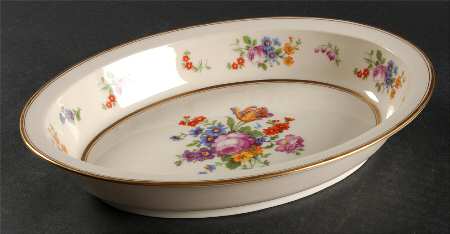 Floral Bouquet 10" Oval Vegetable Bowl